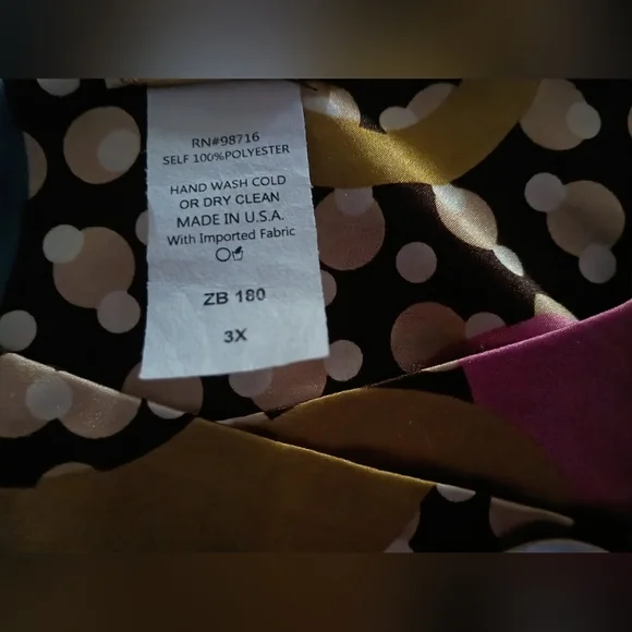 Zadie B's Colorful Women's Blouse Polyester Sz 3x - Picture 9 of 9